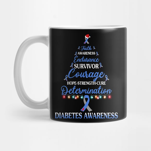 Faith Awareness Endurance Diabetes Awareness Christmas Tree by HomerNewbergereq